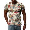 Kleurrijke coole abstracte kunst grafische t-shirts Hiphop Street Style 3D bedrukte tees zomer mannen persoonlijkheid ronde hals korte mouwen