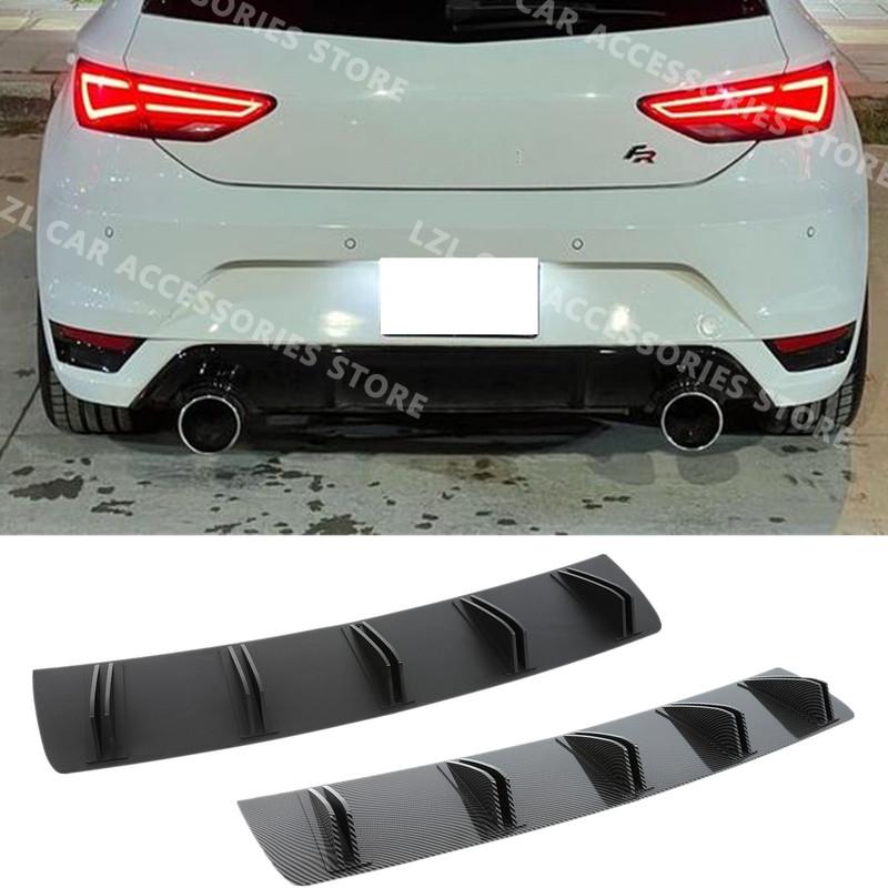 2pcs Double Layer 10 F Car Rear Bumper Lip For SEAT Leon Cupra MK3 5F Rear Shark Chassis Fin Style Curved Bumper Lip Diffuser colore nero opaco