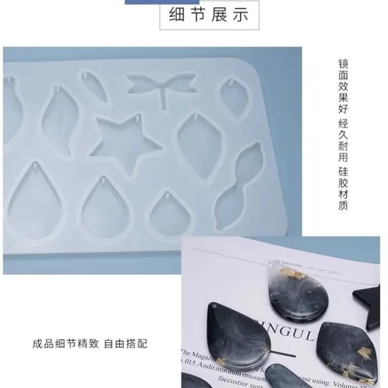 1 Pcs DIY Epoxy Mold Pendant Multi-rule Water Drop Earring Pendant Silicone Mold