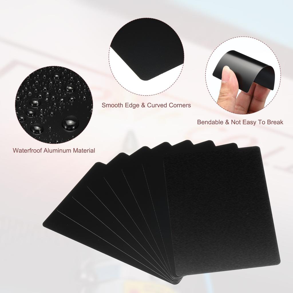 100/200/300Pcs Blank Metal Business Cards 0.21mm Thick 3.4x2.1 Inch Aluminum Laser Engrave Printable Name Card for Custom DIY