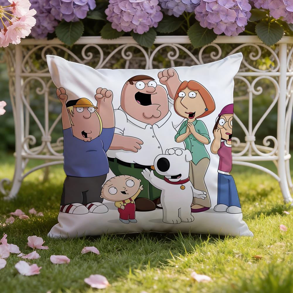 Hot Anime F-Family GuyS Cushion Cover Home & Car Dual-Scene Pillow Cover: Reversible for Premium Comfort