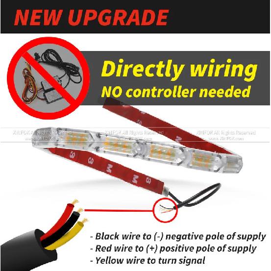2PCS  LED DRL Car Flowing Light Flexible Waterproof Strip Auto Headlights for Car Driving Light 12V