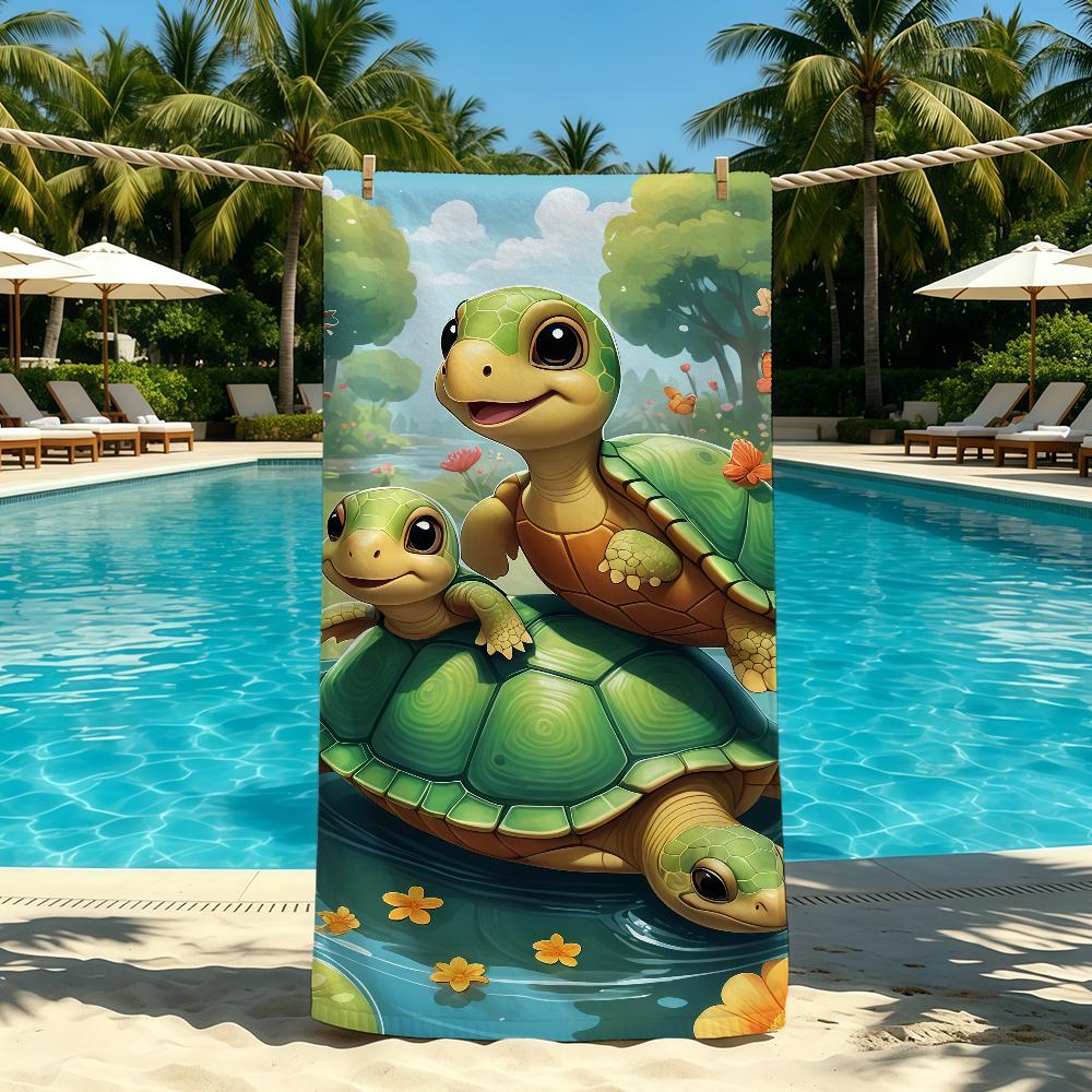Towel For Cute Turtle Outdoor Camping Beach Towel Super Absorbent Quick-Drying Summer Cartoon Towel