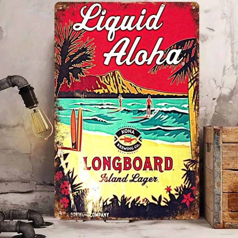Металлическая настенная табличка Kona Brewing Co Ретро-вывеска для бара паба 8x12 дюймов