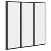 Black Shower Screen 120 X 2 X 117 Cm Aluminum and PP