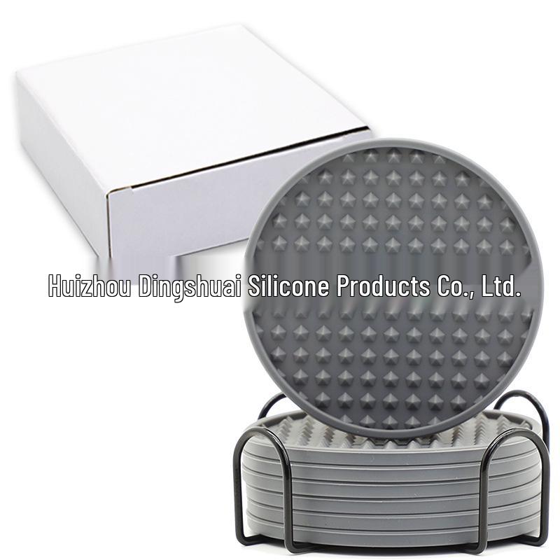 Silicone Round Drink Coaster - Heat-Resistant, Non-Slip Pad for Cups