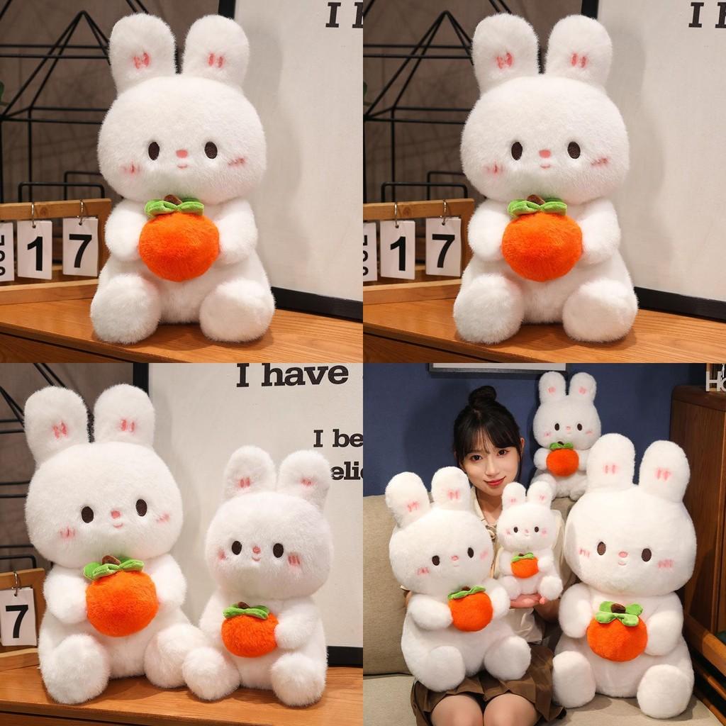 Rabbit Plush Cute Doll With Embracing Persimmon Decorations For Kids Gift