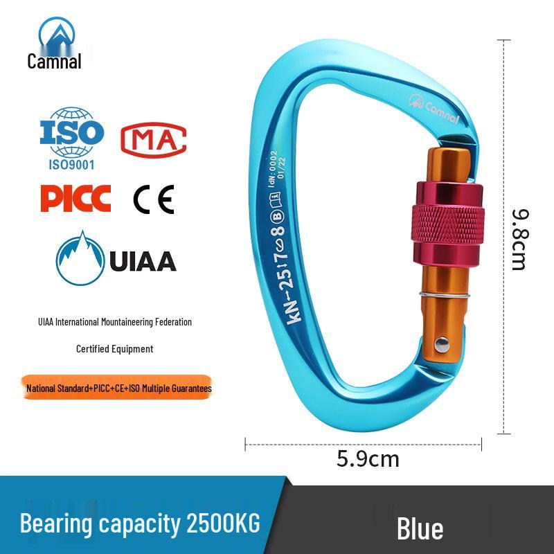 Kanle D-Shaped Screw-Lock Carabiner: Quickdraw Climbing Safety Buckle