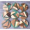 Natural Wood Coasters, Nordic Resin Art, 2 Coasters, Waterproof, Easy to Clean, Stain-Resistant, Stylish, Cafe Decor, Beach, Tableware, Gift
