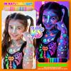 Nsxsu Face Paint Sticks 8 Light Fluorescent Neon Body Paint Crayons for Washable UV Paint Makeup Halloween Glow Party Accessories for Kids