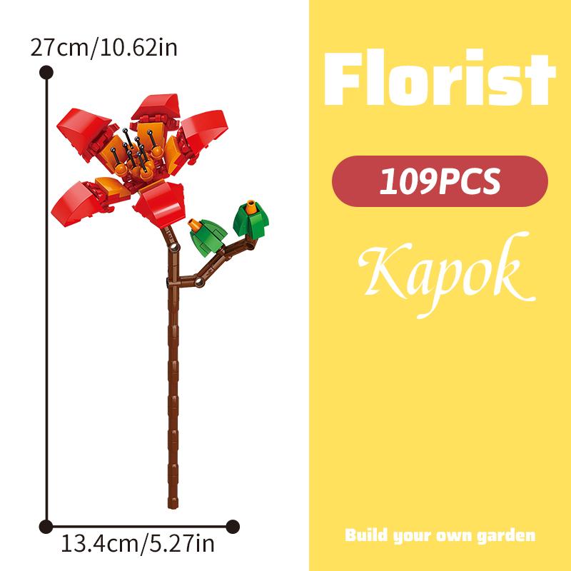 Children's Puzzle Small Particle Patchwork Wooden Flower Simulation Wooden Flower Patchwork Home Decoration Model
