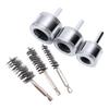 3PCS Metal Copper Pipe Cleaner Set with with 3Pcs Steel Pipe Cleaning Brushes for Refrigeration Ventilation
