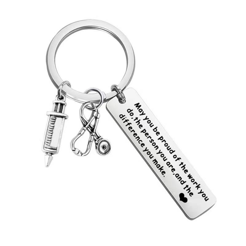 Stainless Steel Nurse Keychain for Graduation and Practitioner Gifts