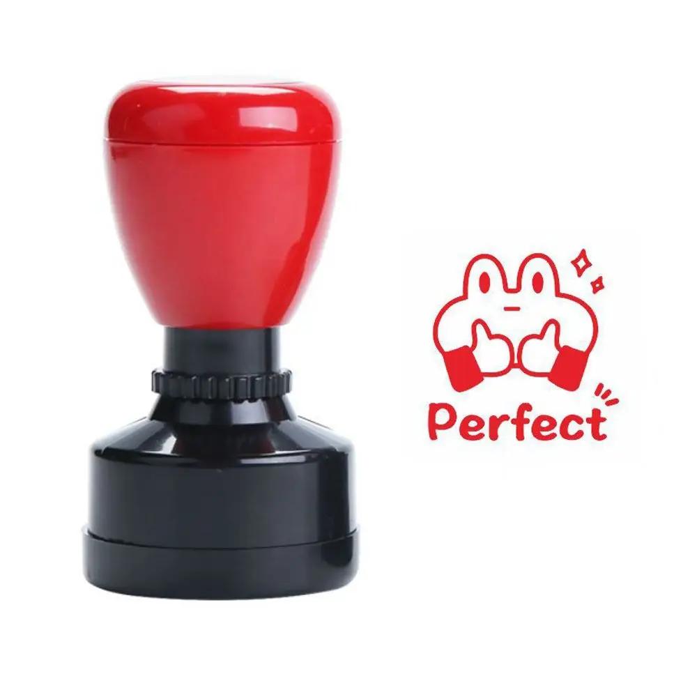Portable Praises Emoticons Teacher Encourage Stamp Scrapbooking Seal Teacher Supplies Emoticons Seal DIY Self-ink Stamps