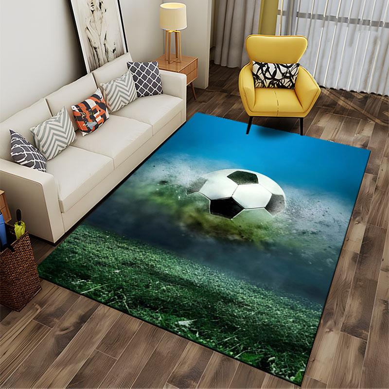 Soccer Ball on Grass Design suitable as a non-slip mat for the living room or bedroom sofa