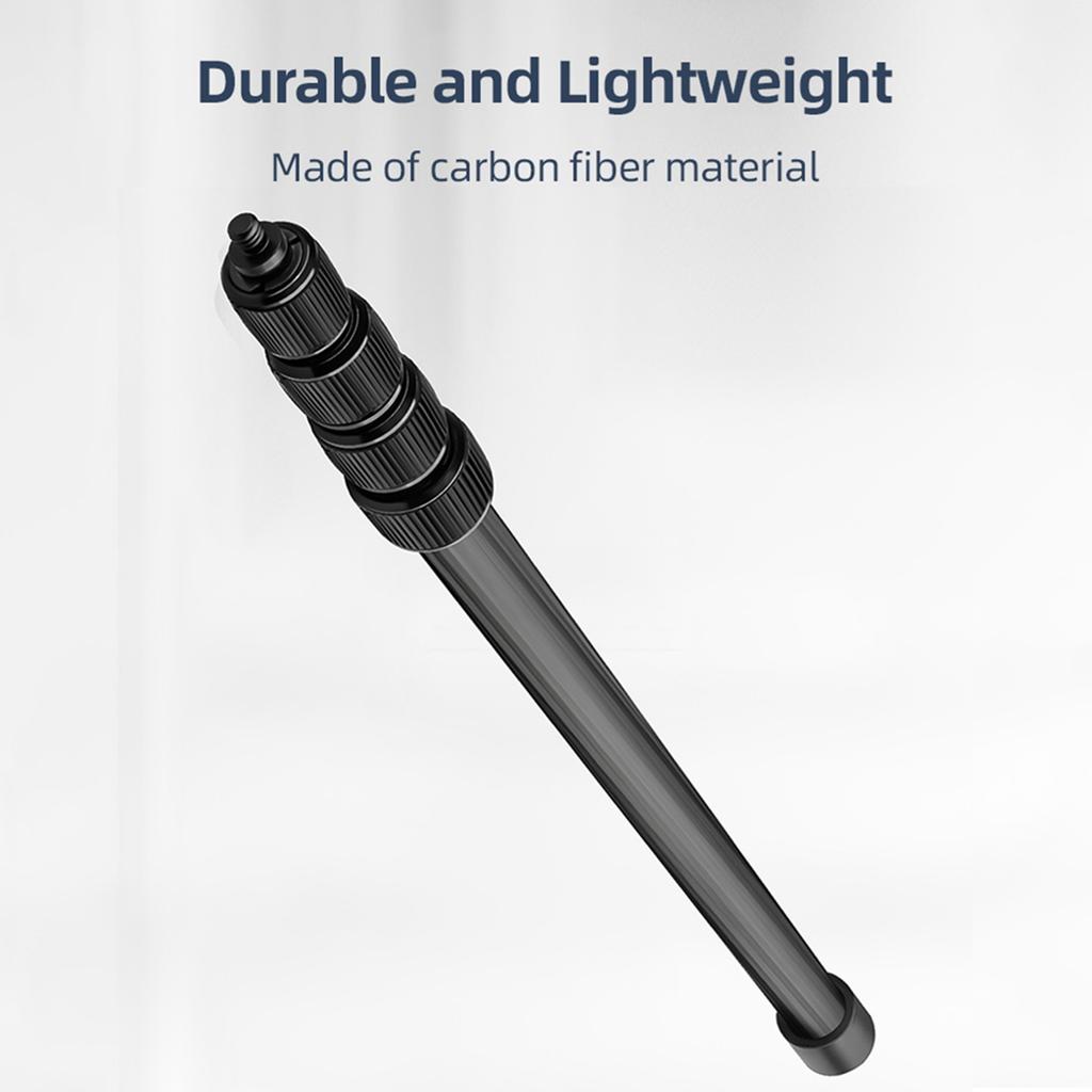Handheld Microphone Boom Arm 6 Section Extendable Mic Arm Carbon Fiber Boom Pole for Microphones 1 4 Inch Screw &
