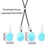 Women Fashion Stone Pendant Necklace Earrings Set Charming Love Round Shape Pendant Necklace