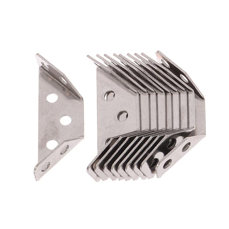 10Pcs Universal Furniture Corner Connector Stainless Steel Angle Corner Brackets For Cabinet Drawer