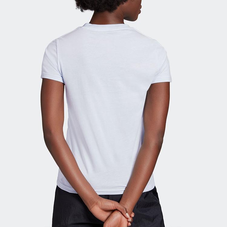 Adidas Essentials 3-Stripes Slim Tee Women Tops Light-Blue GD3036