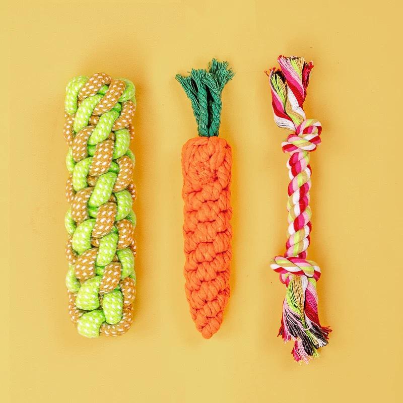 Durable Cotton Rope Knot Toys for Dogs - Teething and Teeth Cleaning for Small, Medium, Large Dogs