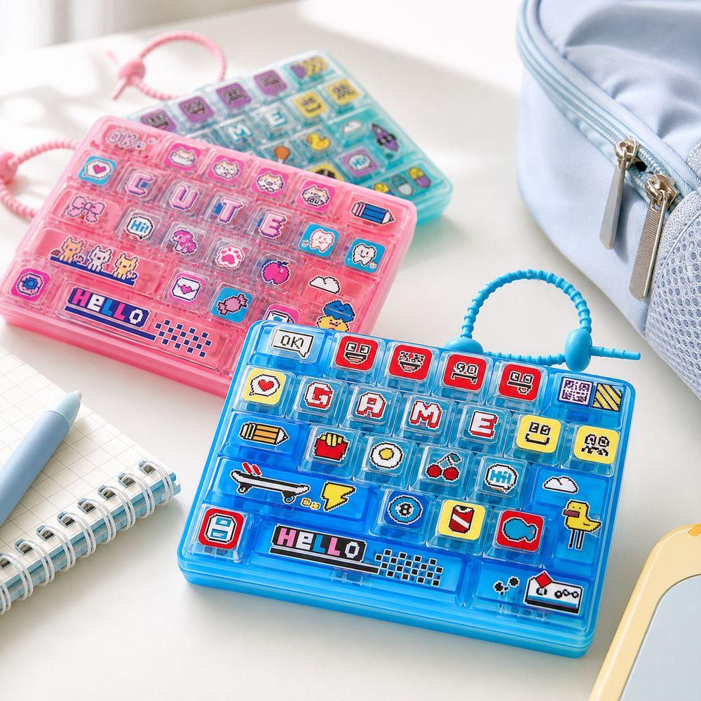 Clear Key Sounds Stress Relief Decompression Toy 26-key Press Button Toy Keyboard Keychain  Gifts