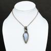Blue Lace Agate, Moonstone Copper Wire Wrap Jewelry Pendant 2.76" P7a57