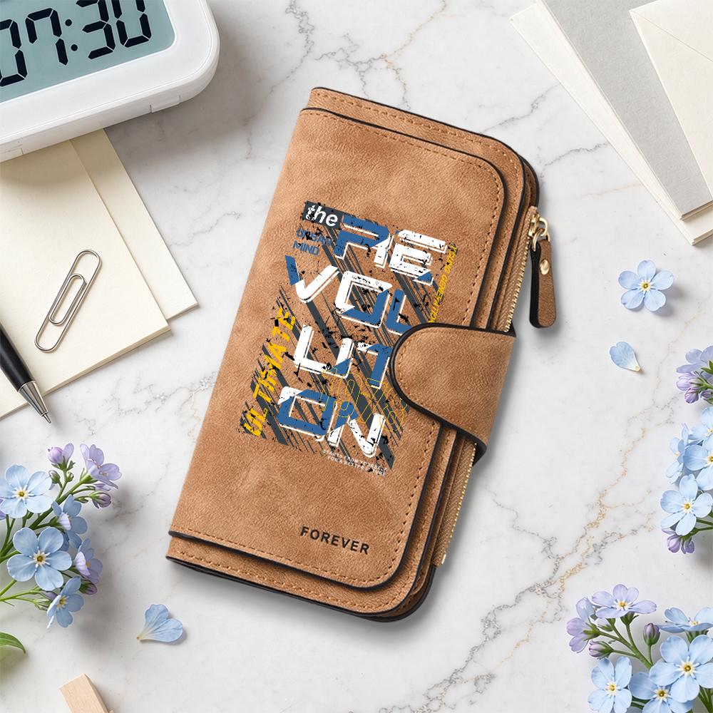 Stylish Printed Long Wallet Durable Casual Portable Multi Card Holder Purse