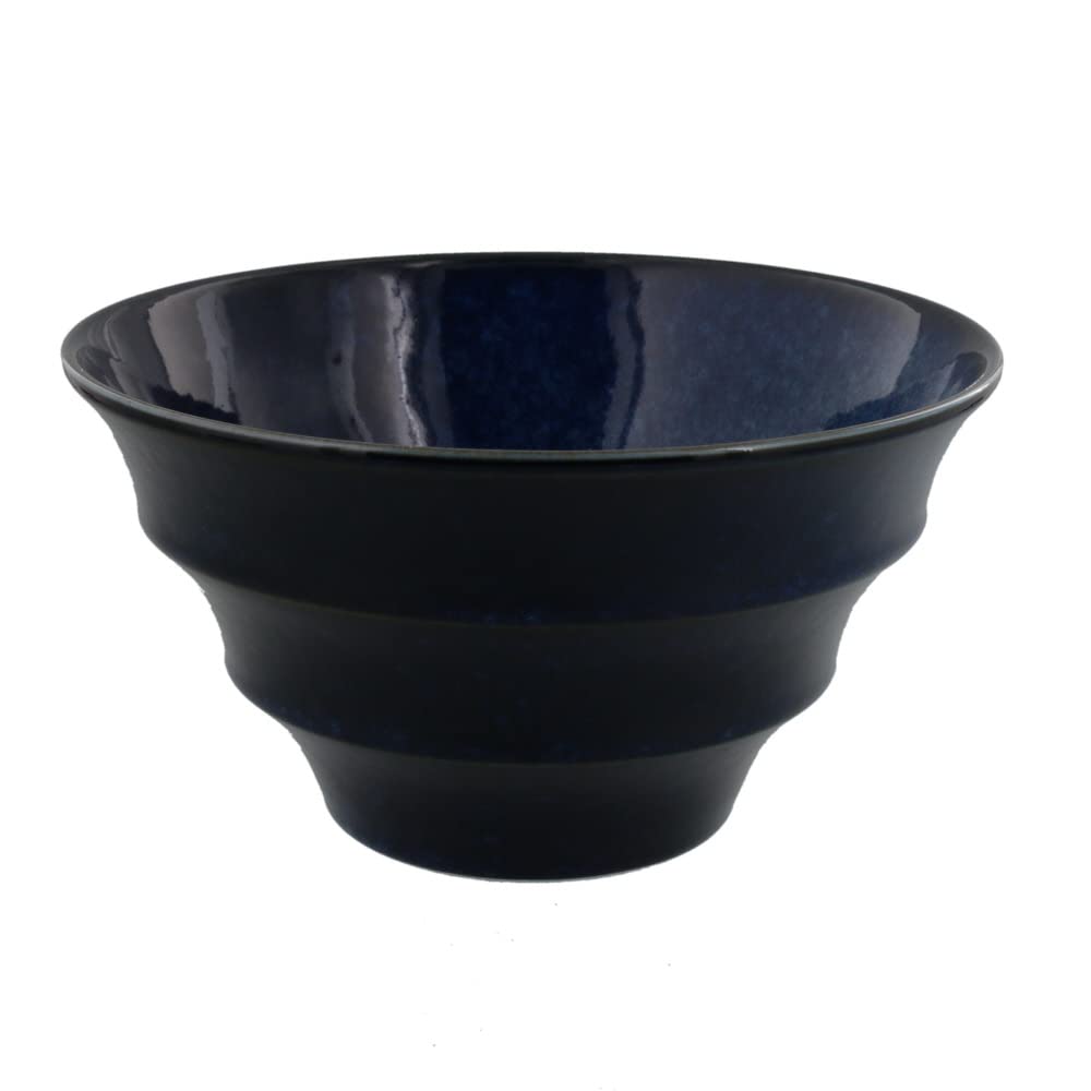

EAST table Ramen Mino Navy Made in Bowl, Lightweight, 19cm, Border, Ware, Blue, Kiln-Varied, 712-024-01, Japan, Stylish, Microwave-Safe,
