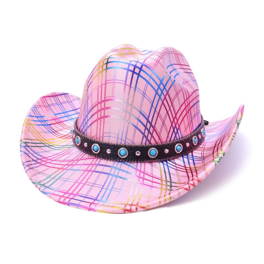 Colorful Western Denim Hat Fashion Party Fluorescent Autumn And Winter Big Brim Jazz Hat European And American Versatile Top Hat