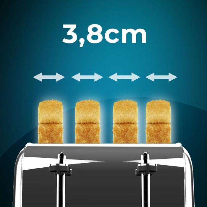 Cecotec grille-pain vertical 4 fentes courtes toastin' time 1700 double inox. 1700 w, 4 tranches de pain