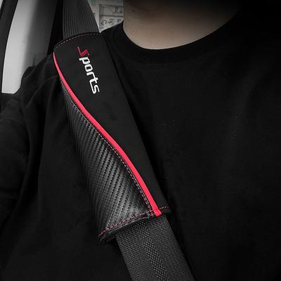 1Pc Carbon Fiber Car Seat Belt Shoulder Protection Suede Safety Belts Decor Protection Cover Universal Auto Interior Accessories