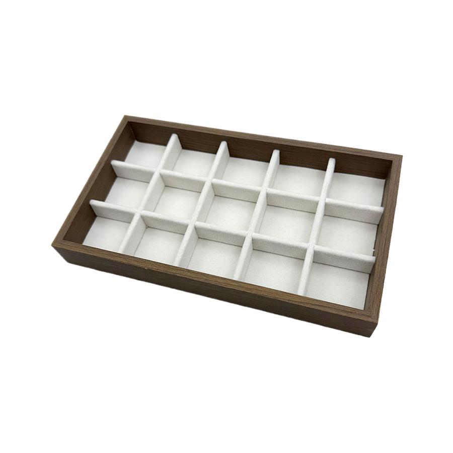 1 Pc, Walnut Wood Pattern Jewelry Box, Jewelry Tray, Suitable for Storing Necklaces, Rings, Earrings and Ear Studs. Color: Beige