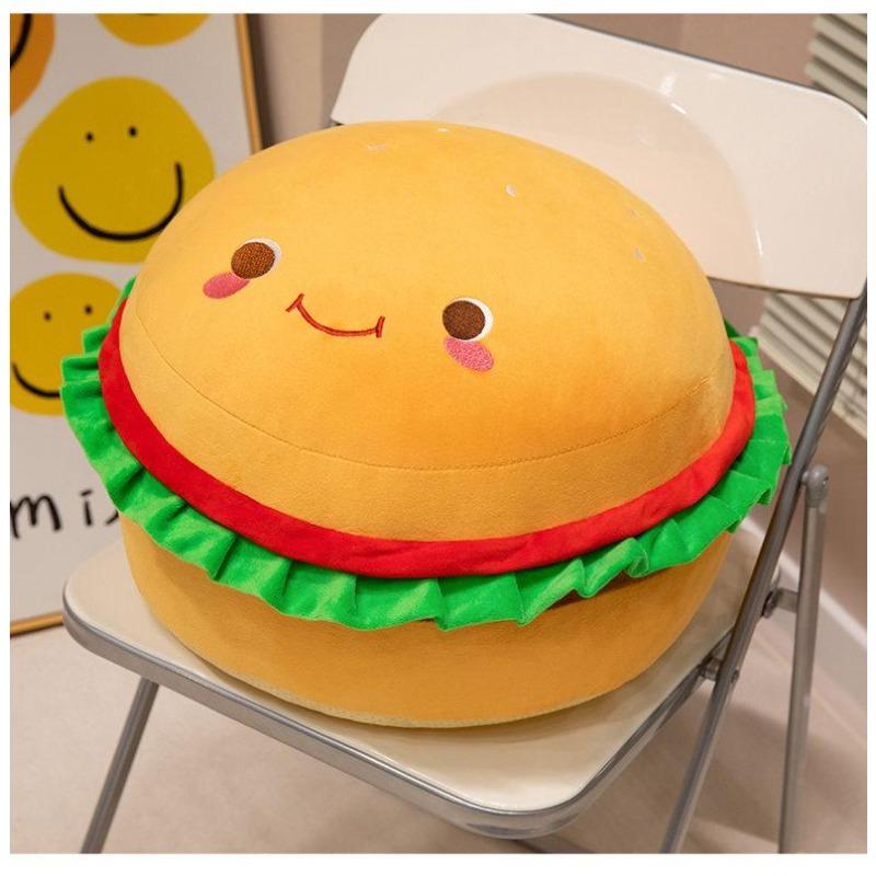 Kawaii Hamburger Plush Toy Soft Stuffed Cushion Funny Food Pillow Cute Burger Doll Gift