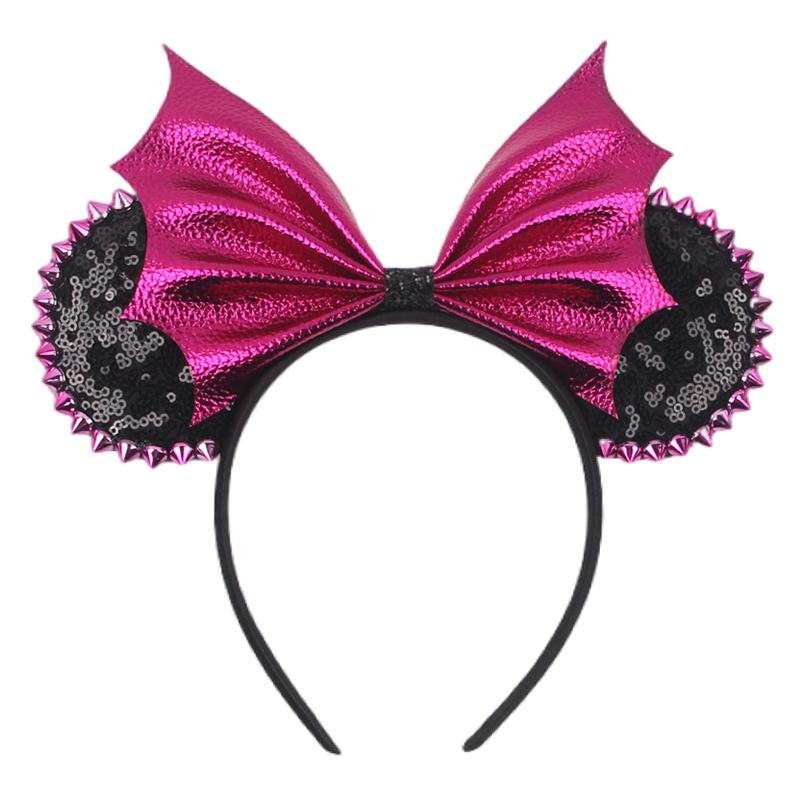 Halloween Mouse Ears Headband Sequins Bow Hairband For Women Featival Party DIY Hair Accessories Boutique