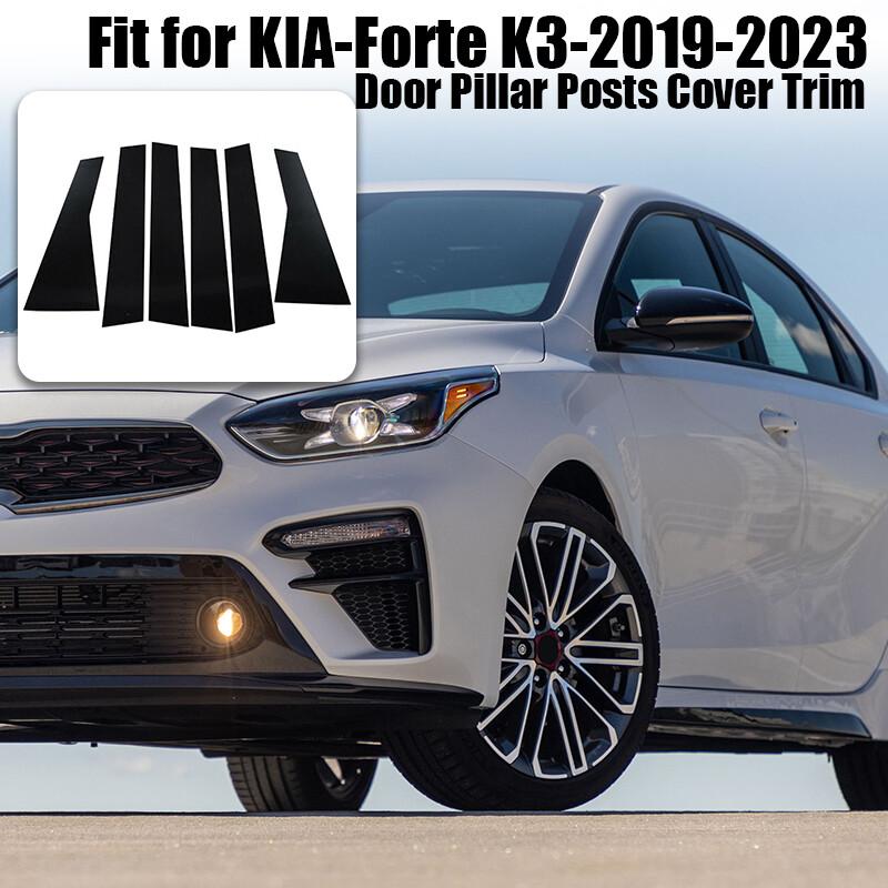 6PCS For Kia Forte Sedan 2019-2023 Black Door Window Pillar Post Cover Trim Set