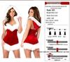 Christmas Sexy One-Piece Lingerie and Hat Costume - Short Skirt for Stage Performance