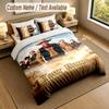 3Pcs Bedding Set Custom Name Text, 1 Sheet 2 Pillowcases Home Bed DecorLucky Luke