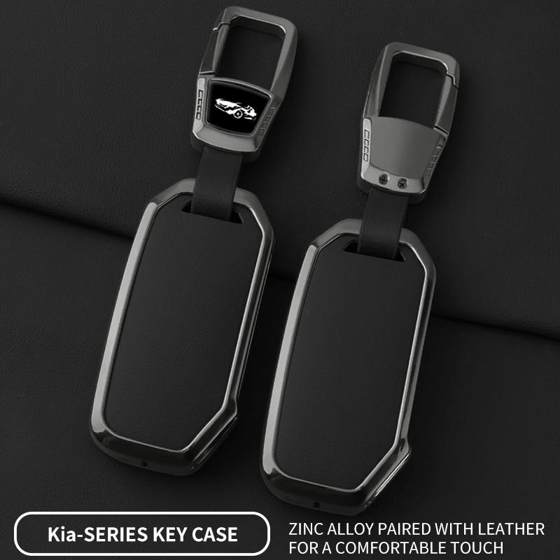 Alloy Leather Car Key Case Cover For Kia  Sportage  Niro Hybrid  Sorento Mq4  Ev6 Gt-Line K8 V6 Protect Accessor