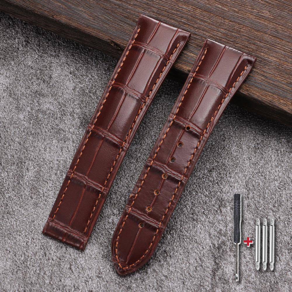 19mm 20mm 21mm 22mm for Omega Seamster Watch Original Leather Watch Strap Solid Steel Deployant Clasp Bamboo Leather Watch Bands