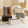 Creative Acrylic Wave Tissue Box High-end Living Room and Dining Room Storage Cylinder Plastic Square Tissue Box Home Decoration