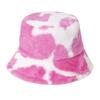 Chi Internet Celebrity Black and White Cow Pattern Bucket Hat Autumn and Winter Plush Warm Shopping Versatile Ins Basin Hat