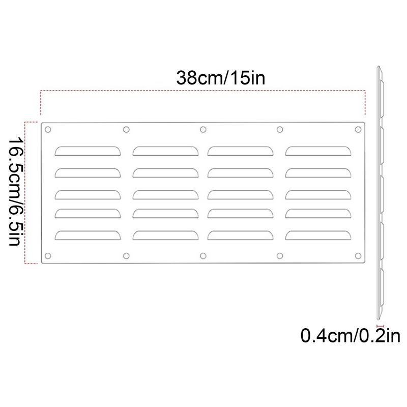 15 X 6.5 Inch Stainless Steel Vent Panel Boat Cabin Vent Louvered Grill Hood Vent Hood Outdoor Grill Accessories