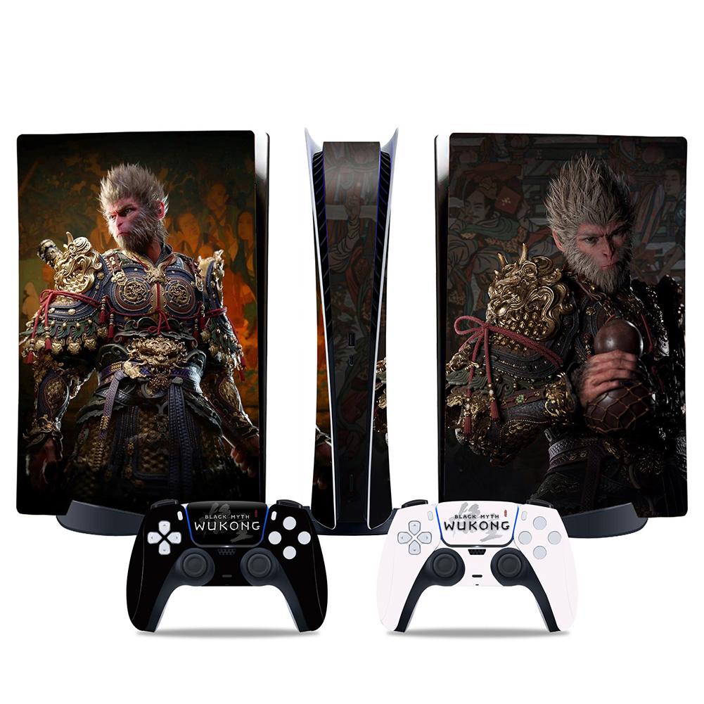 Black Myth Wukong Vinyl Skin Sticker Decal Cover Dustproof Protective Stickers for Playstation 5 Disc Digital Console Controller