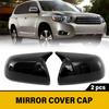 For Toyota Highlander 2008~2013 Ox Horn Rear View Mirror Cover Caps Glossy Black