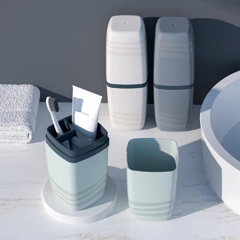 Tragbarer Waschbecher Zahnbürstenbecher Mundspülbecher Zahnbürsten Haushaltsset Zahnzylinder Zahnbürste Zahnpasta Aufbewahrungsbox