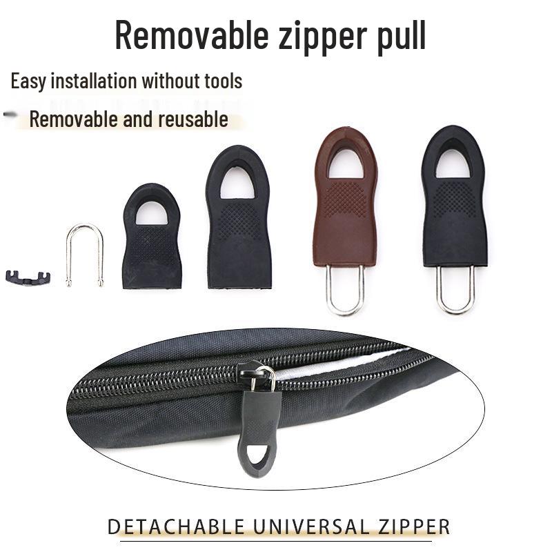 Tool-Free Detachable Zipper Pull Tab for Luggage, Backpacks, Jackets, Clothing, and Footwear
