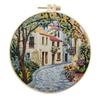 1pc House and Tree Landscape Embroidery DIY Fabric Craft Kit with Tools
