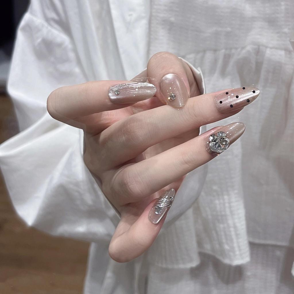 Handmade High-End Flash Diamond Nails: Boost Skin Glow with Pure Desire Style