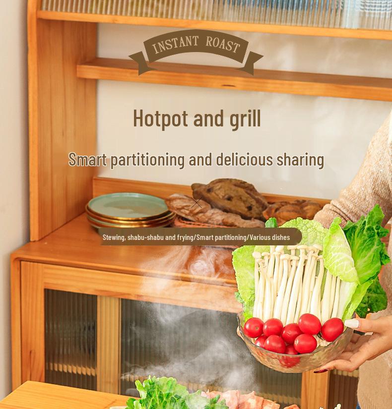 Korejský nepřilnavý elektrický multifunkční horký hrnec a grilovací pánev v jednom