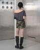 Yeolin Belted Camo Mini Skirt (Camo)